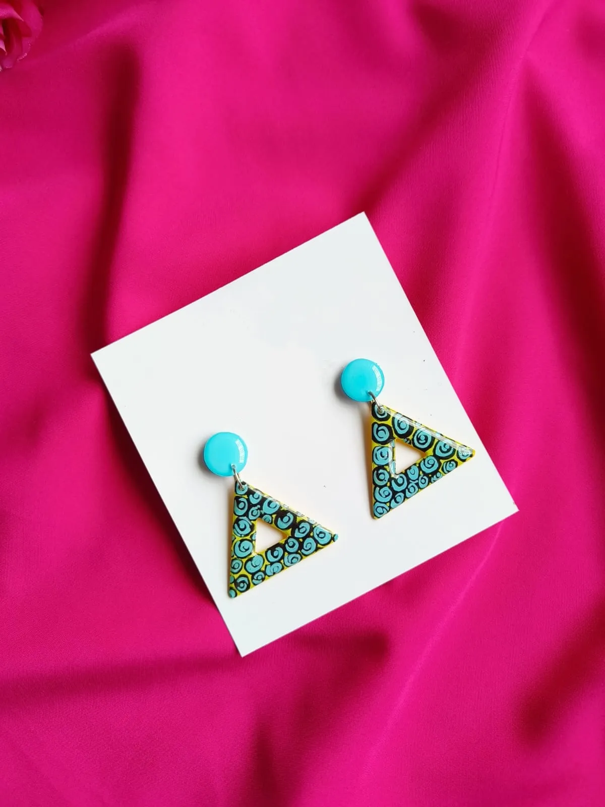 Resin Triangle Earrings - Image 3 in Mumbai